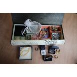 Box of vintage costume jewellery