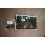 George V 1933 half penny, George V 1936 penny and a quantity of mixed old coins