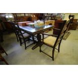 Oak Draw Leaf (Jaycee) Refectory Table & 6 Chairs