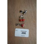 3 Silver & Enamelled Charms - Bikini & Sunglasses