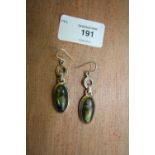 Pair of Silver & Labradorite Pendant Earrings