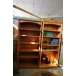 2 pine bookshelves