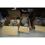 3 boxes of misc china and glass