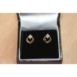 Pair of 9ct Gold & Diamond Floral Spray Earrings