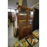 Burr Walnut Display Cabinet AF