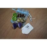 6 Pairs Enamelled Clip on Earrings