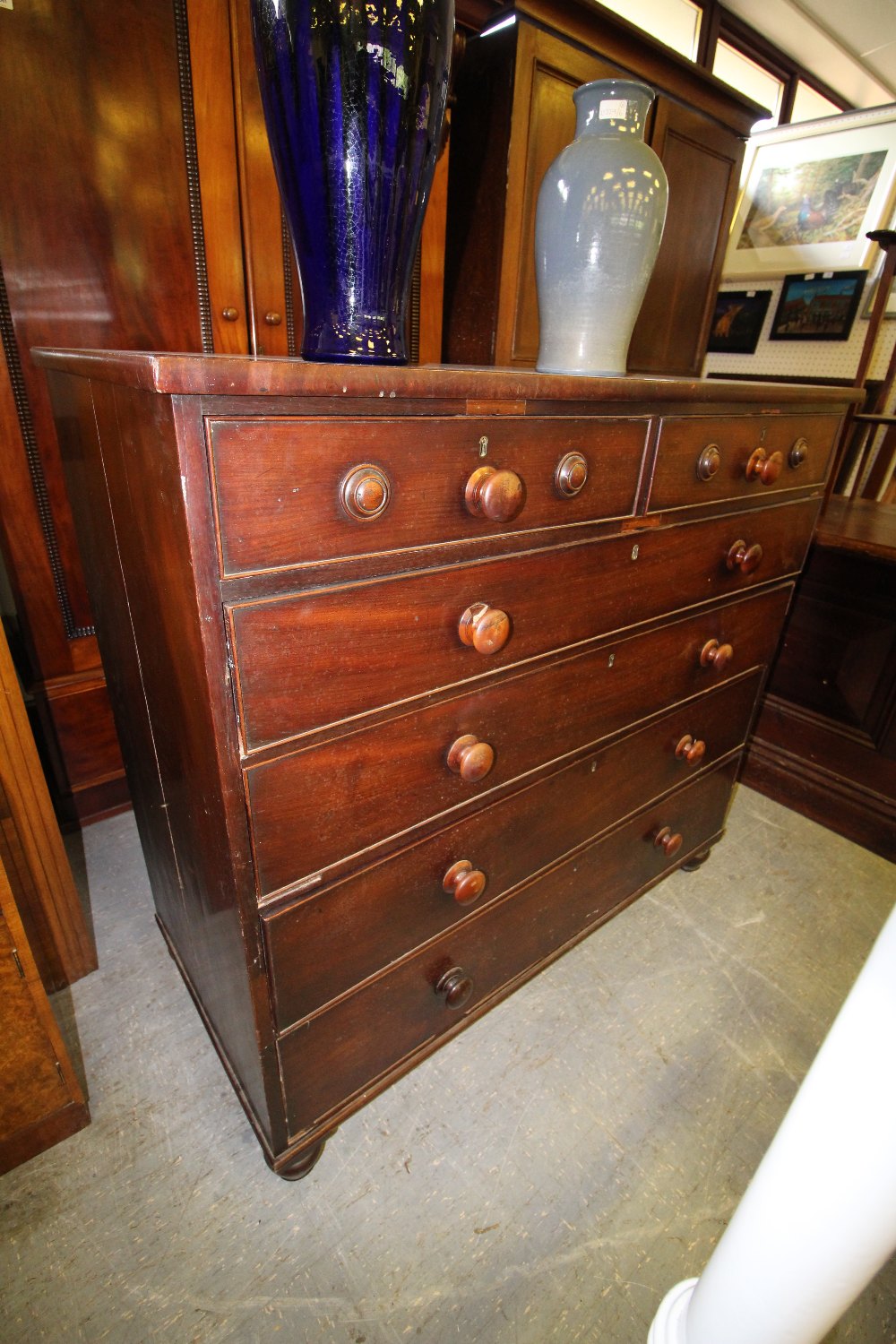 Early Victorian Mahogany Chest of Drawers (A/F)