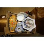 Box of Oriental ceramics