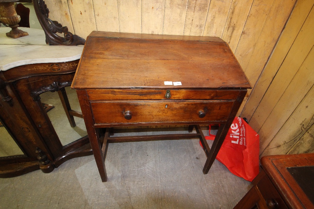 Victorian Elm Clerk's Desk with drawer (with some old woodworm damage)