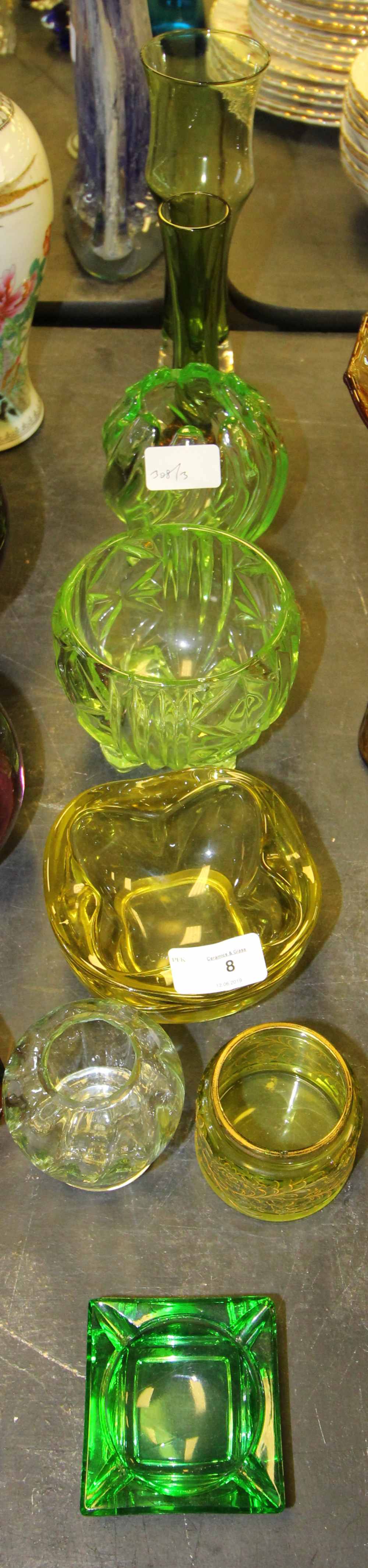 Quantity of Green Glass including 1930's Bowls