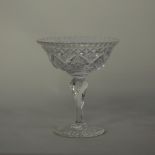 Tudor cut glass champagne bowl, etched mark to base, 14cm high