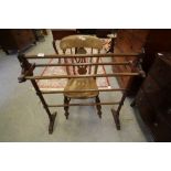 Victorian mahogany towel rail and chair