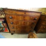 George IV figured mahogany chest of drawers