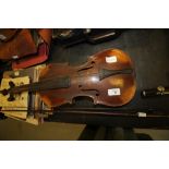 3/4 size Violin and Bow (both A/F)