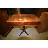 Victorian mahogany two drawer side table