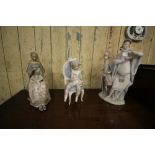 3 large Lladro figurines (A/F)