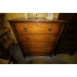 Oak 5 drawer chest