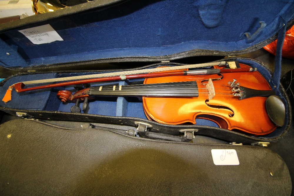 3 Small Chinese Cased Violins - Image 14 of 16