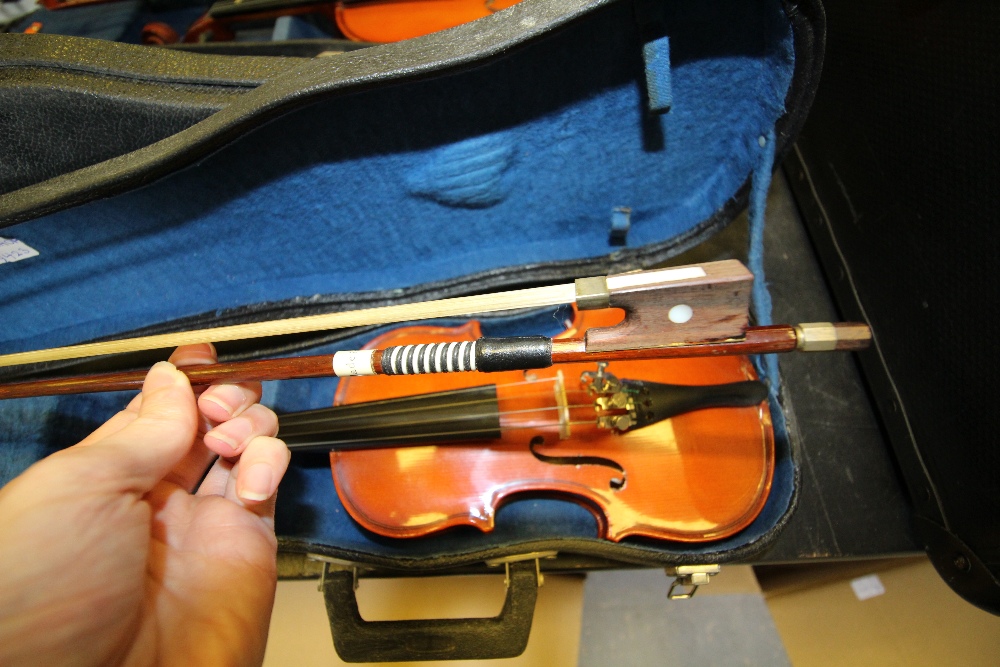 3 Small Chinese Cased Violins - Image 7 of 16