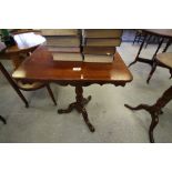 Victorian mahogany square top tripod table