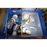 Small box of enamel and ceramic boxes etc