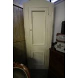 White painted double corner cupboard