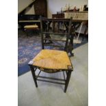 19th Century painted rush seated chair