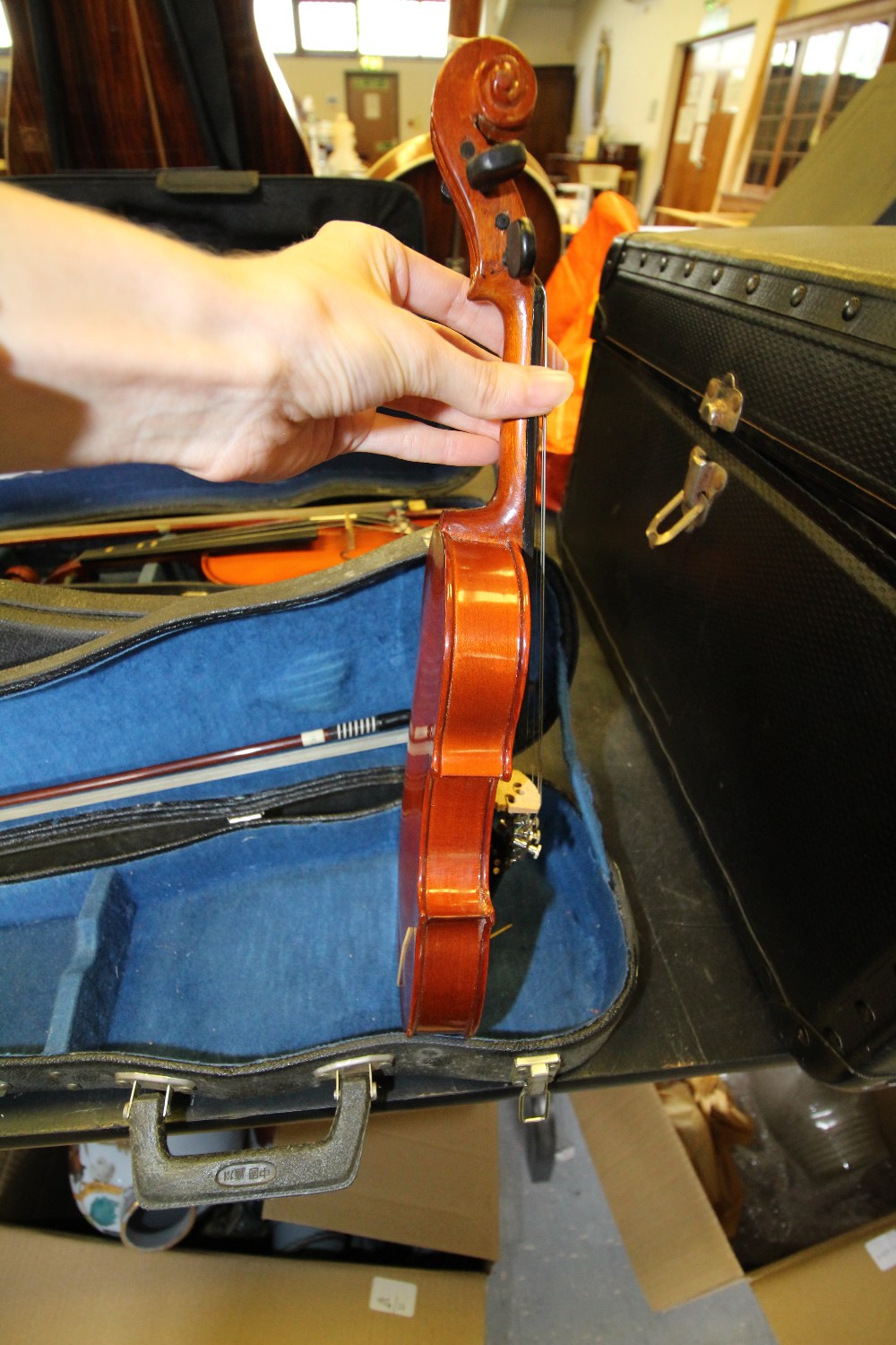 3 Small Chinese Cased Violins - Image 4 of 16