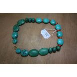 Jennie Ferguson Designs turquoise and coral bead necklace