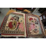 Pair of Isfahan pictorial rugs
