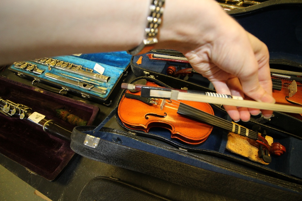 3 Small Chinese Cased Violins - Image 13 of 16