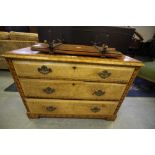 Victorian pine scumbled 3 drawer chest