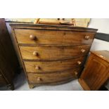 George III mahogany bowfront chest of drawers (a.f.)
