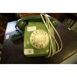 Vintage GPO green plastic phone