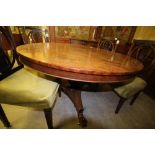 Victorian mahogany circular Breakfast table, on panelled baluster column and paw feet