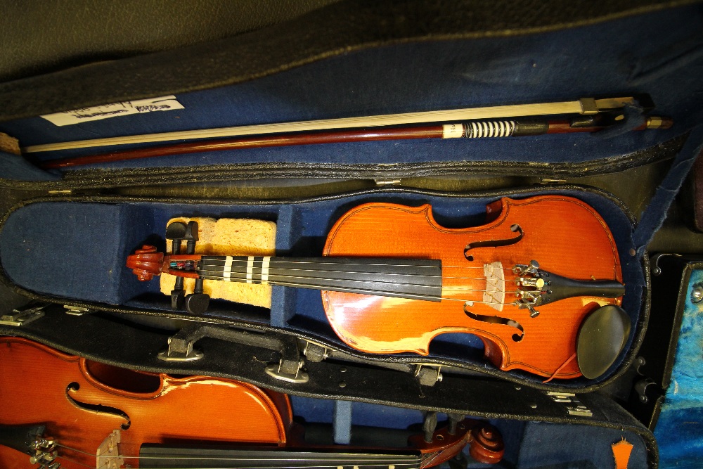 3 Small Chinese Cased Violins - Image 9 of 16
