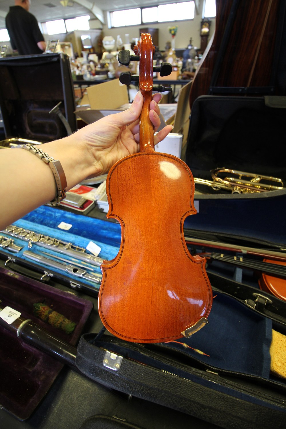 3 Small Chinese Cased Violins - Image 11 of 16