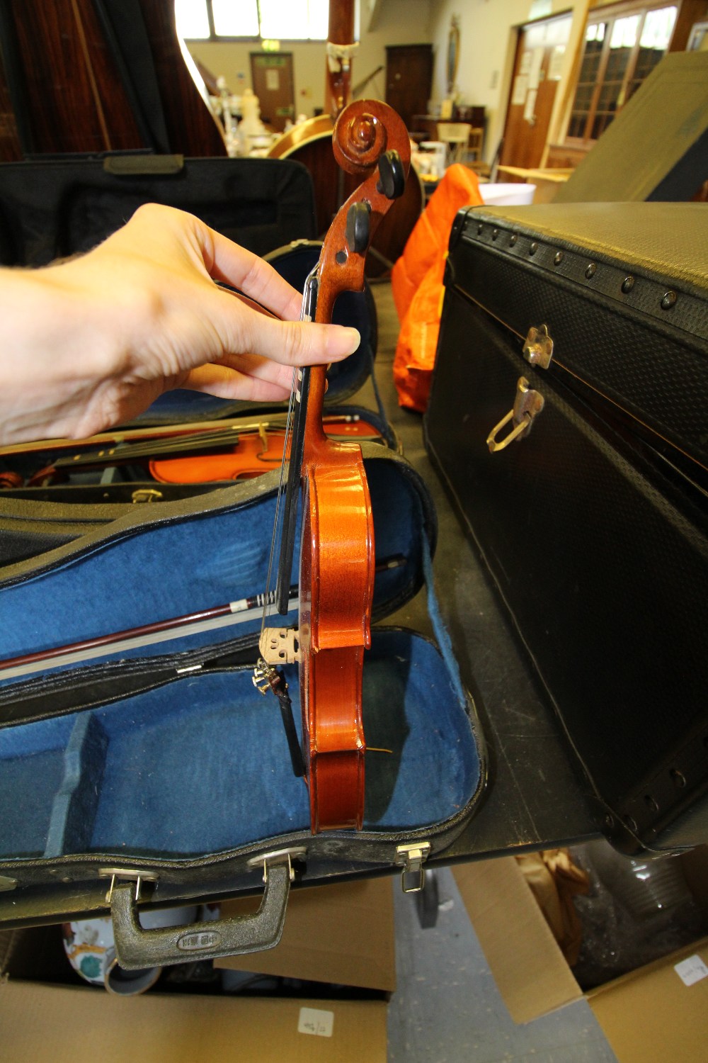 3 Small Chinese Cased Violins - Image 6 of 16