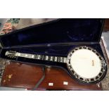 The Cammeyer Vibrance Royal banjo No. 5511 270, with mother of pearl inlaid fret (slight damage