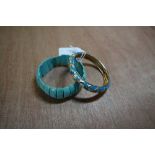 Howlite bracelet and Cloisonne bangle