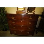 George III Mahogany Bowfront Chest of Drawers