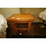 Yew wood small square stool