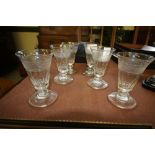 Set of 6 engraved Victorian glasses