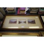 19th Century framed trio of watercolours of Lakeland scenes