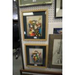 Joyce Roybal - pair of framed acrylics - Children