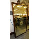 Inlaid Mahogany Rectangular Mirror with Bevelled Plate