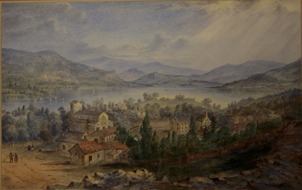 Thomas Richard Hofland (1816-1876) - Watercolour - 'Bowness & Windermere', 19cm x 30cm, signed, in