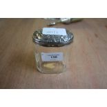 Silver topped dressing table jar
