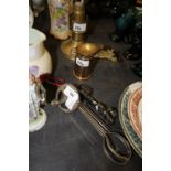 Georgian steel snuffers and brass ware etc