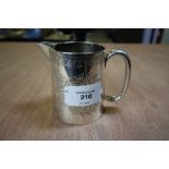 Late Victorian silver jug, Sheffield 1893 (possibly altered) weight 3ozs